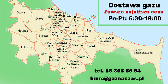 Gdańsk i okolice dostawa gazu